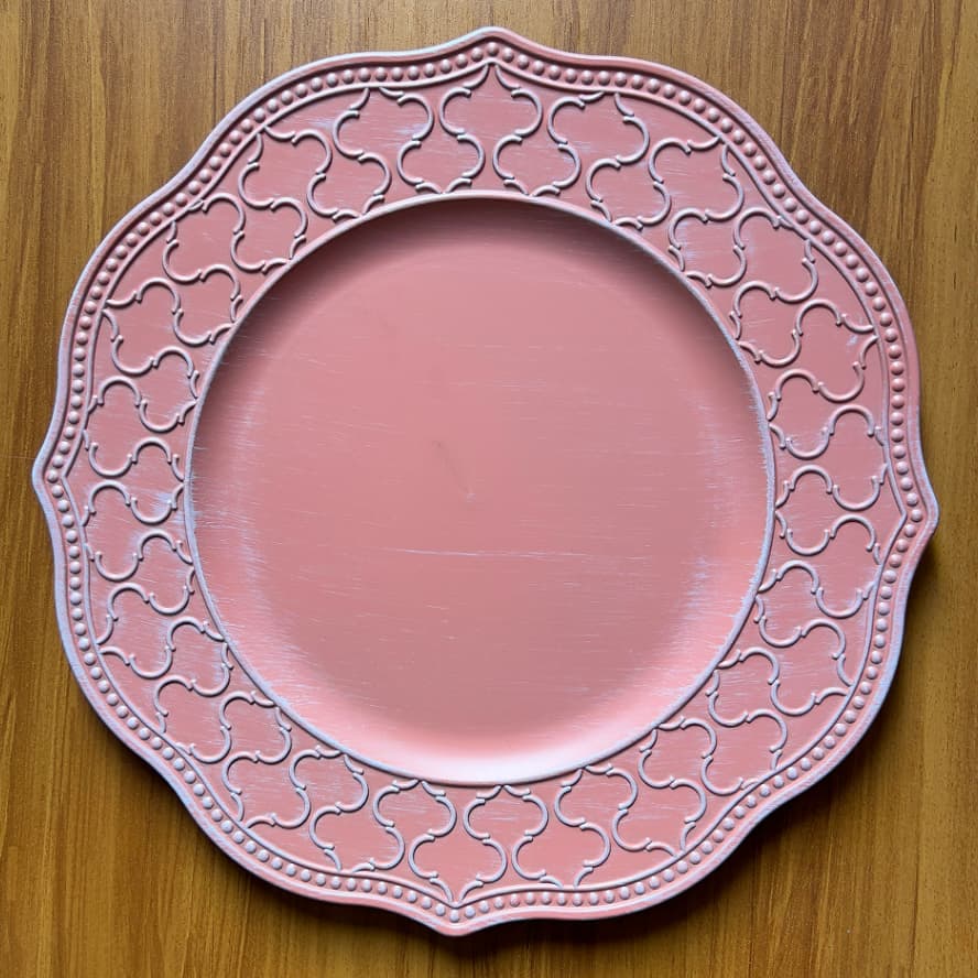 Kit 4 Sousplat Redondo Rosa Terracota 33cm Rafimex