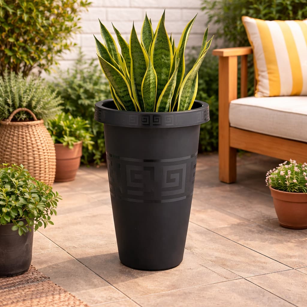 Kit 3 vasos redondo7,5 litros flor jardim