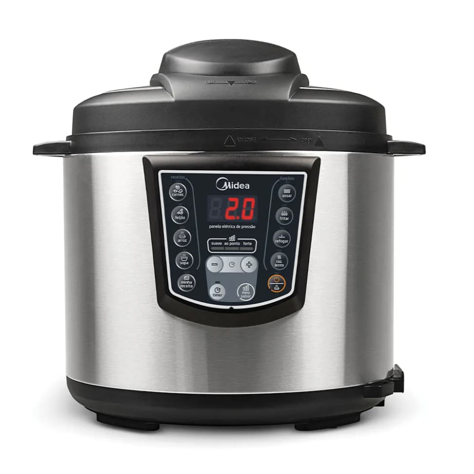 Panela De Pressão Elétrica 6L Digital Midea PPA71/72 Inox
