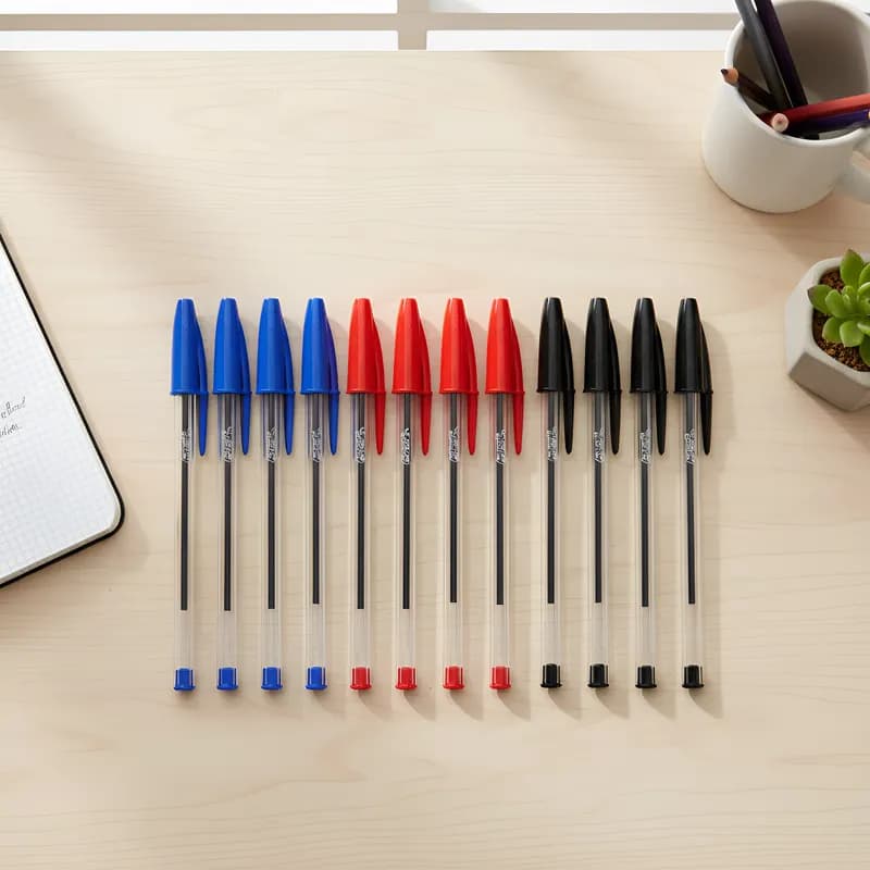 Kit Caneta BIC Esferográfica Azul Preta Vermelha Ponta Média 1.0 Clássica Original
