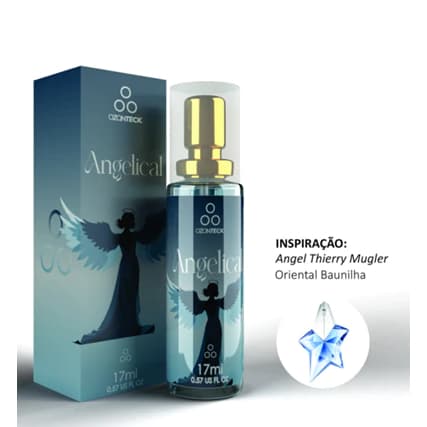 Perfume Feminino Angelical Perfume Ozonteck 17 Ml Fixação Maxima Premium/Alta fixação/ Família Olfativa: Âmbar baunilha