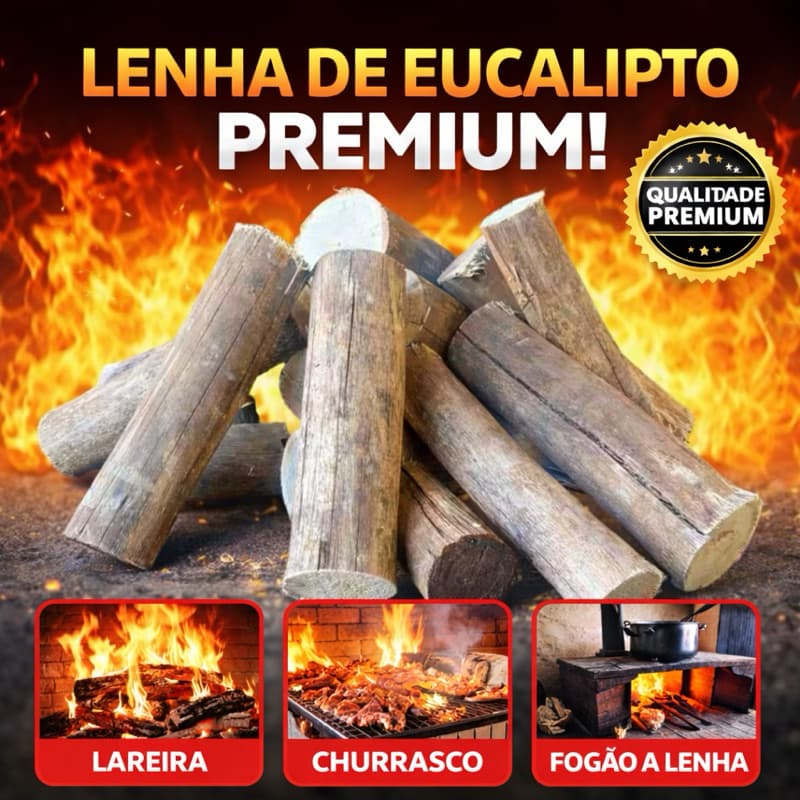 Lenha de  Eucalipto  Para Churrasqueira Fogão a lenha e  Lareira 18kg