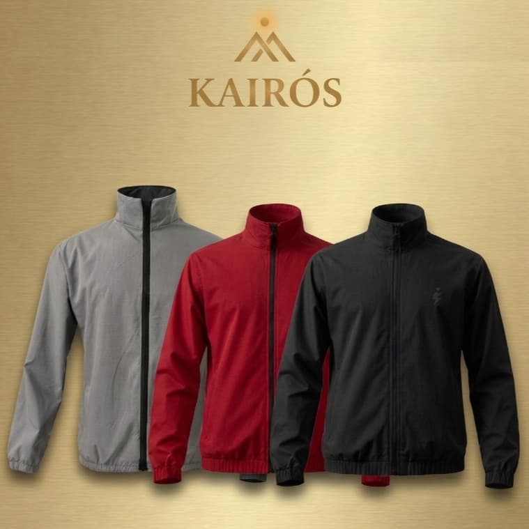 KIT 3 JAQUETA CORTA VENTO MASCULINA LISA COM ZÍPER ACADEMIA TREINO