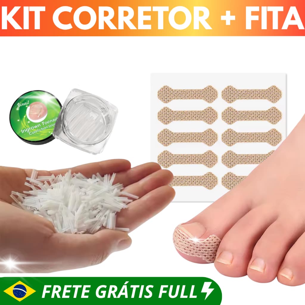 Kit Fita Corretora + Corretor De Unha Encravada Oriental Manicure Pedicure de Unha encravada