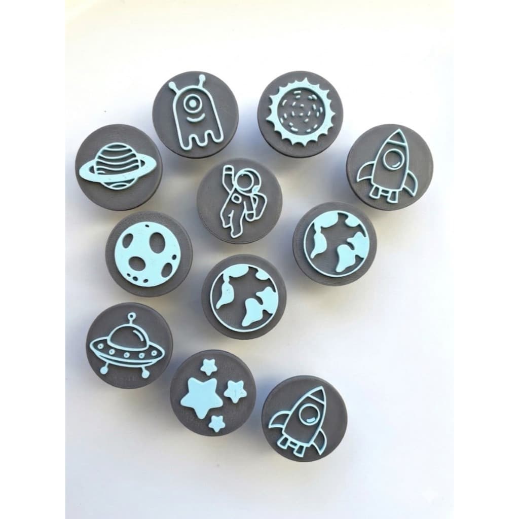 Carimbo Espaço para Brigadeiro | Marcador Doces, Biscoito e Massinha Tema Astronauta Planetas
