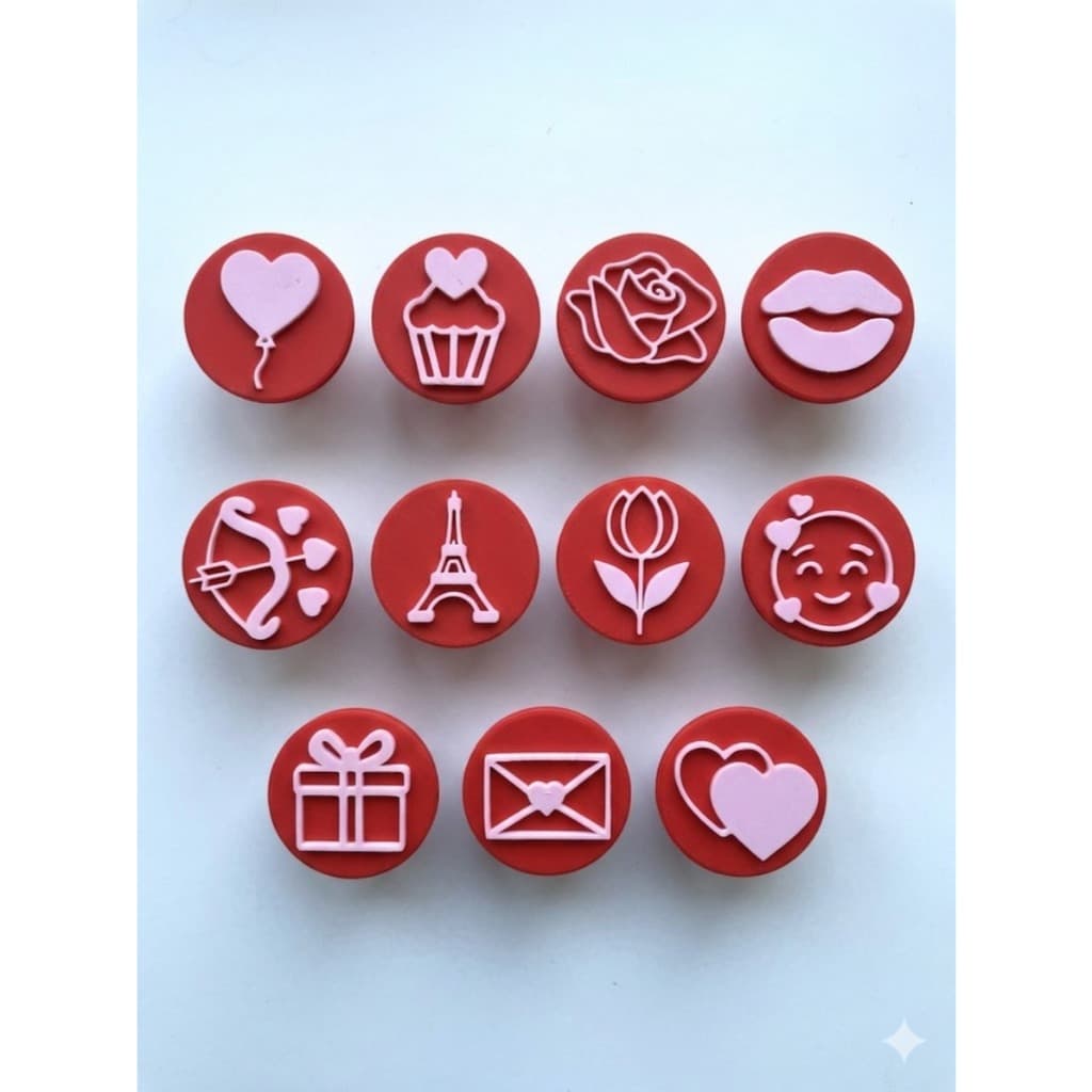 Carimbo Dia dos Namorados para Brigadeiro | Marcador Doces, Biscoito e Massinha Tema Amor