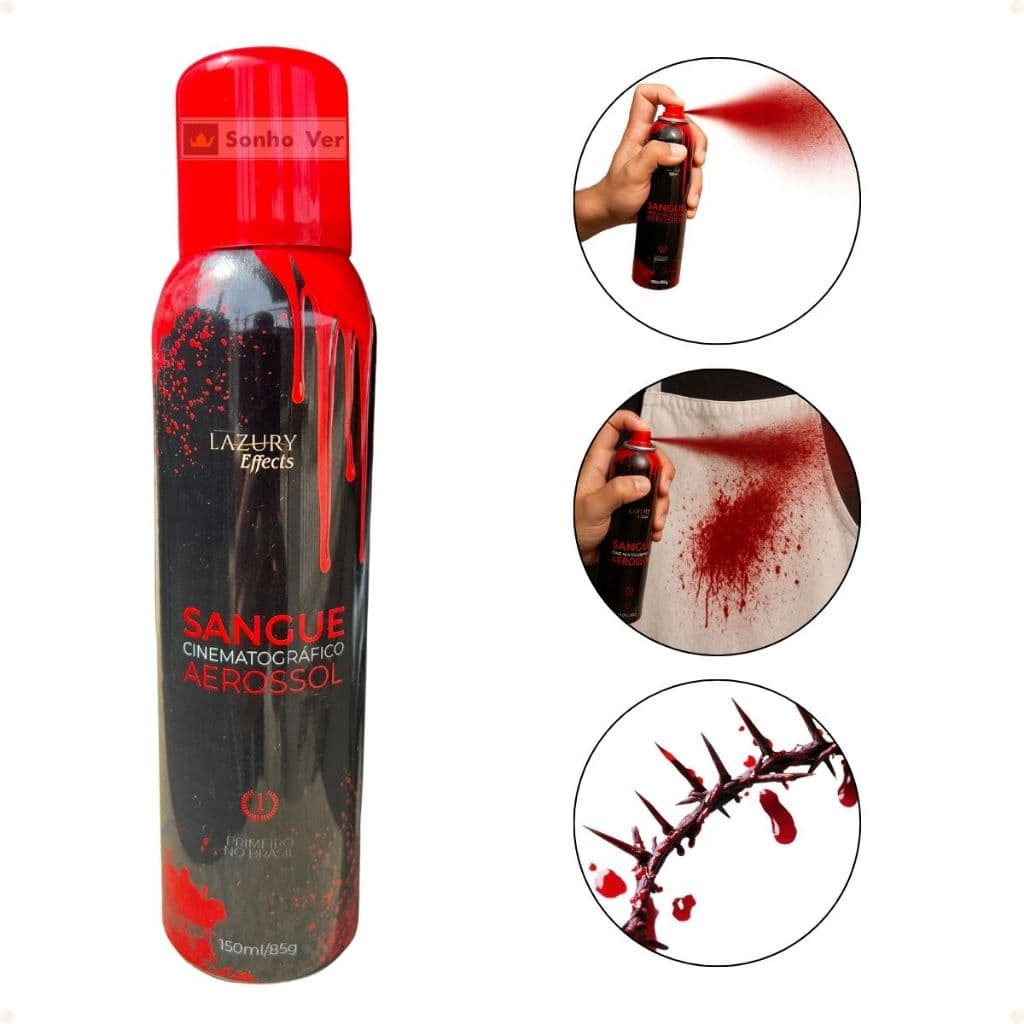 Sangue Fake Spray Maquiagem Artificial Artificial Aerossol 150ml