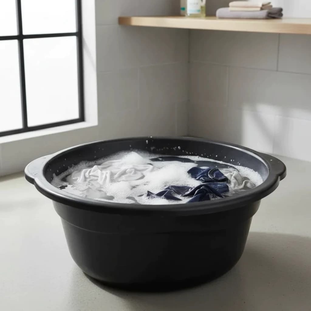 Bacia Plástica Redonda Preta 25L 35L Média Grande Com Pegador Reforçada Lavar Limpar Casa