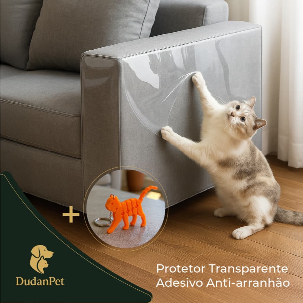Filme protetor anti arranhão para cantos gato - arranhador transparente flexível + Brinde