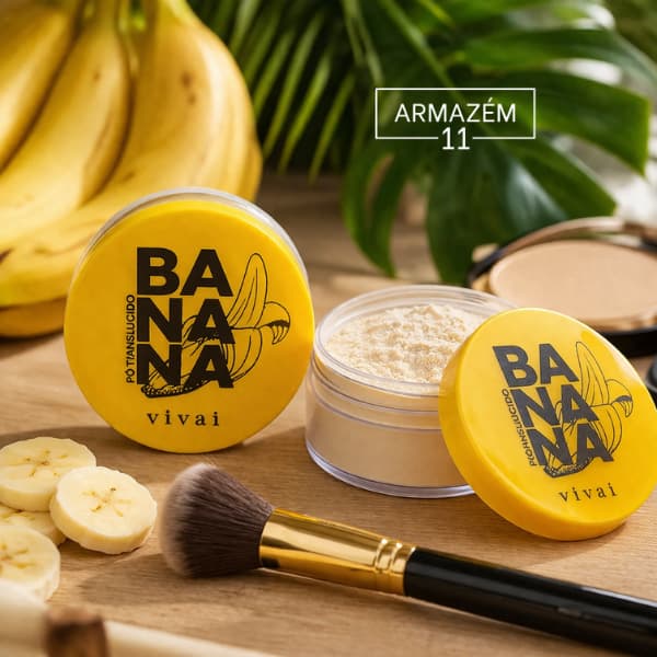Pó de Banana 13g Vivai – Acabamento Profissional e Efeito Matte (Fixação Prolongada)