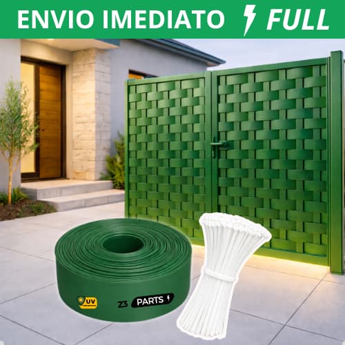 Protetor de Portão Cerca verde até 50m + Presilha Abraçadeira Nylon Enforca Gato 100und