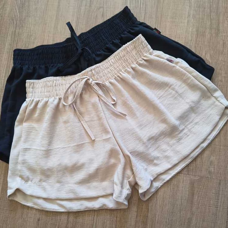 Kit 2 Shorts Feminino Tecido Duna Crepe Verão Praia Conforto e Estilo Para o Dia a Dia