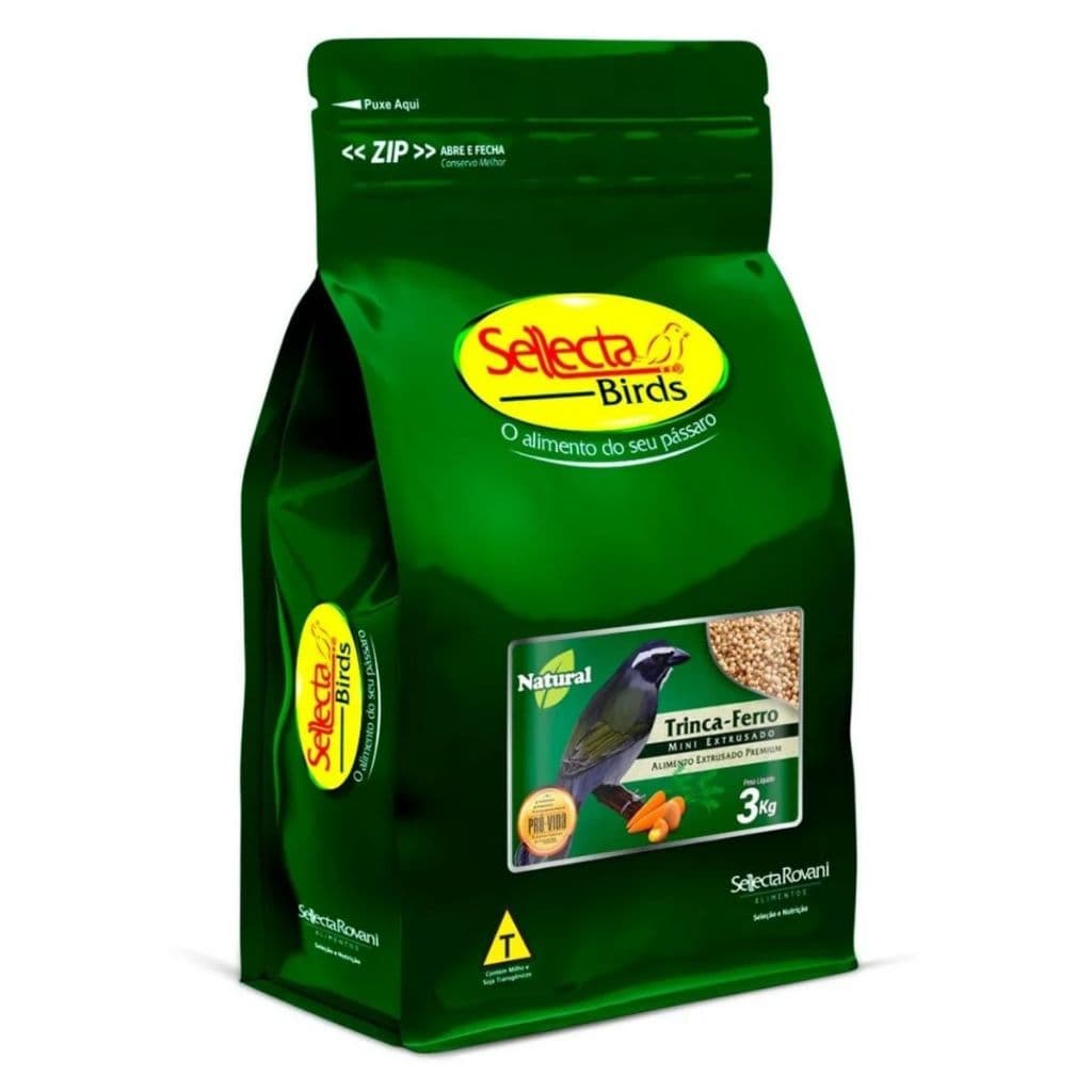 SELLECTA BIRDS TRINCA FERRO NATURAL MINI EXTRUSADO 3 KILOS