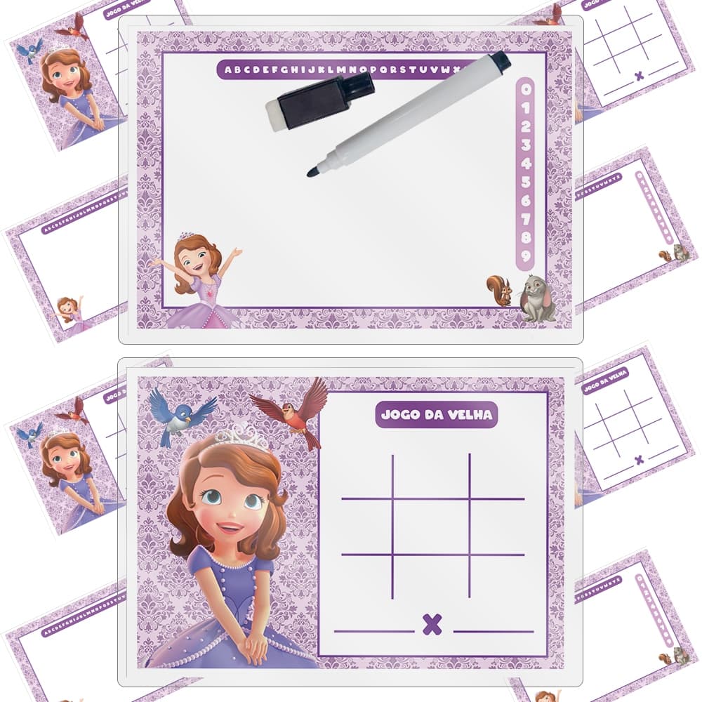 10/20/30 Kits Lousa Magica Tema PRINCESINHA SOPHIA Lembrancinha de aniversario pronta para o envio.
