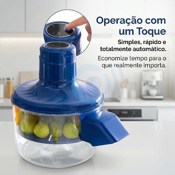 Descascador Automático Elétrico para Frutas e alho – Recarregável USB, Lâmina Inox, Portátil