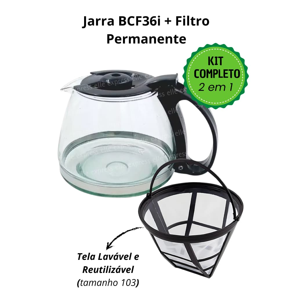 Kit Jarra para Cafeteira Bcf36i Britânia + Filtro 103 Original