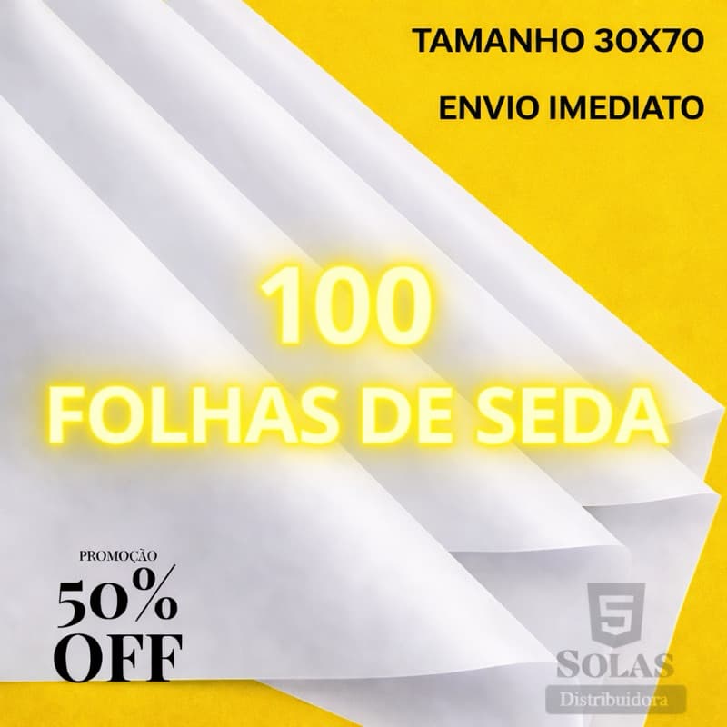 Papel Seda Branco 30X70  100 Unidades Envio Imediato