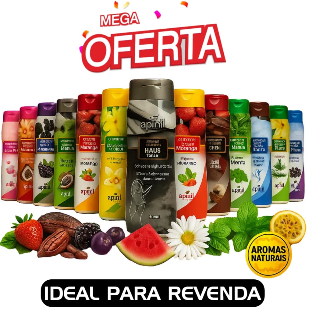 Kit 10 Sabonetes Íntimo 200ml APINIL- Fragrâncias Refrescantes OFERTA