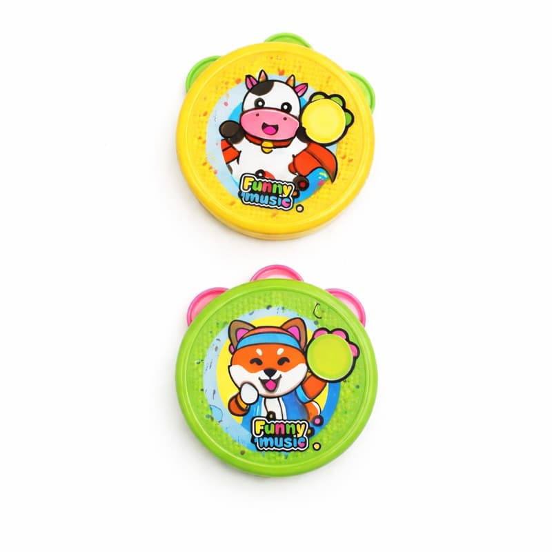 Kit 2 Pandeiro Infantil Pandeirola Colorida Brinquedo Musical Educativo Criança