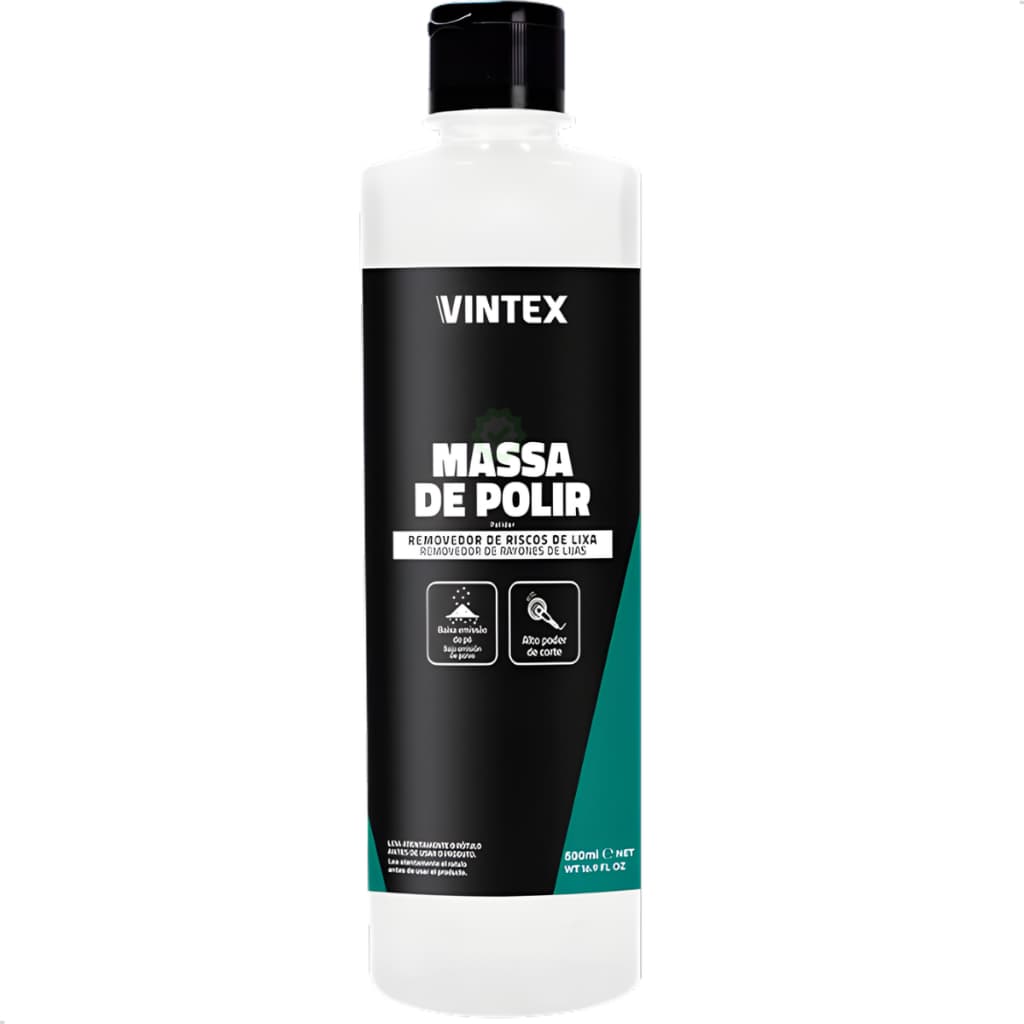 Massa de Polir Automotiva Vintex 600ml Polimento Profissional Corte Refino e Lustro