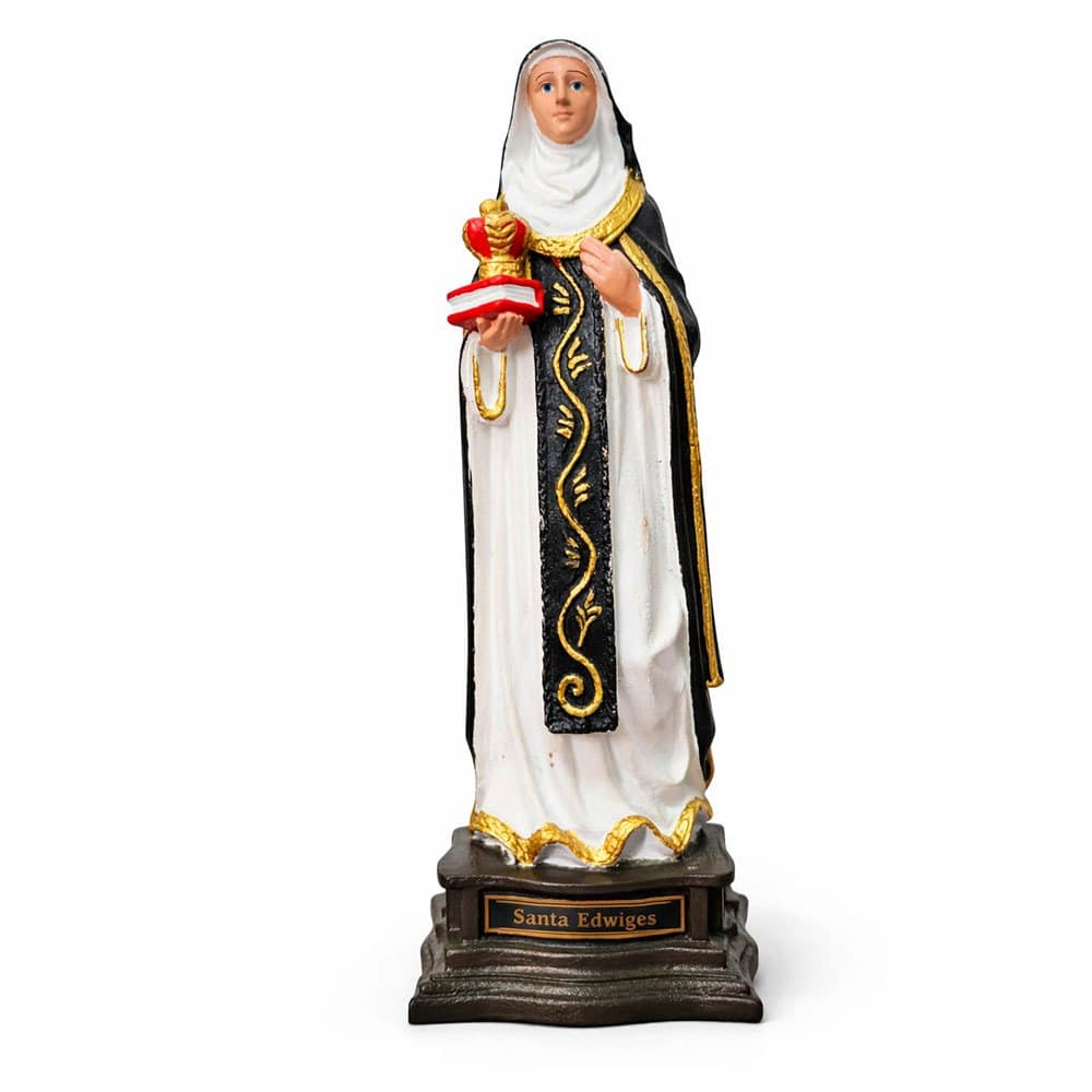 Imagem de Santa Edwiges de Borracha Inquebrável 20 cm Pode Molhar Lavar Estatueta Decoração Católica