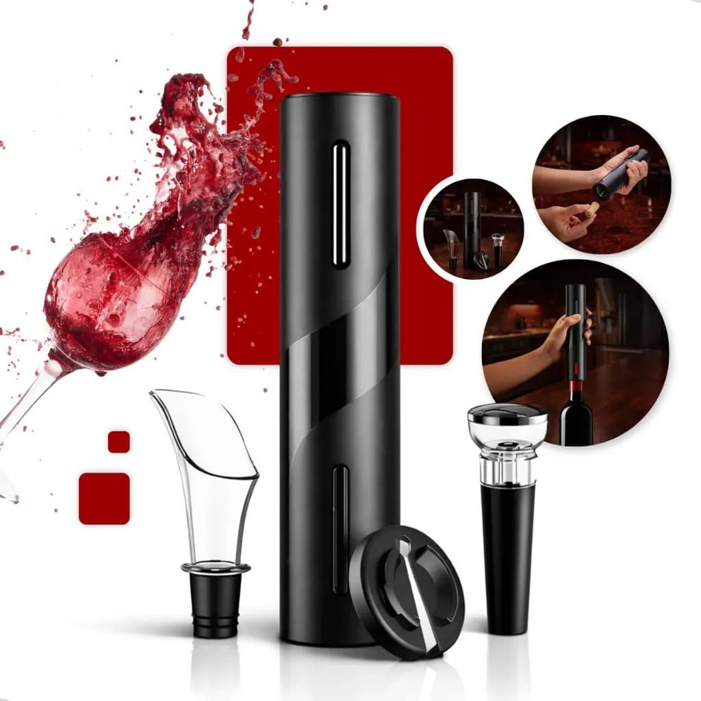 Abridor de Vinho Elétrico - Saca Rolhas Automático