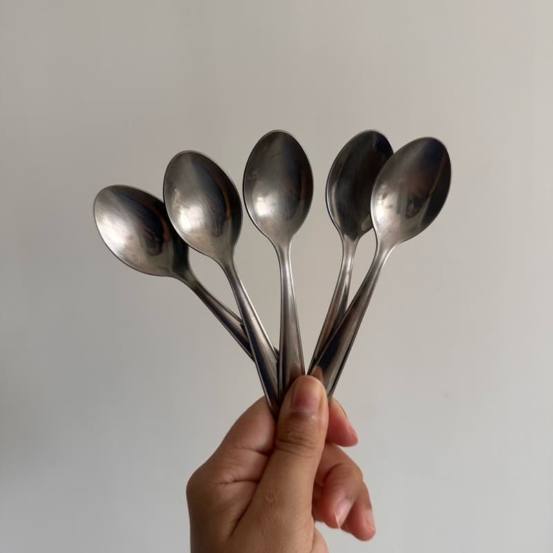 Kit 5 Colheres Pequenas em Prata para Café Sobremesa e Chá Usado Brechó Bazar