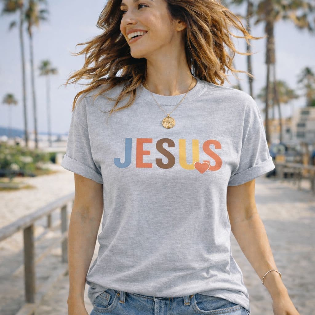T-shirt Feminina Jesus Gospel Camiseta Cristã 100% Algodão Premium Blusa Evangélica Casual