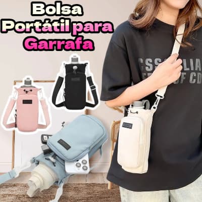 Bolsa Térmica para Garrafa de Água Durável Leve com Bolso Frontal Prática para Uso Diário e Passeios