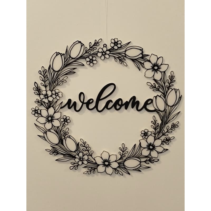Guirlanda Decorativa Porta Bem Vindo Floral | Decoração de Porta Casa