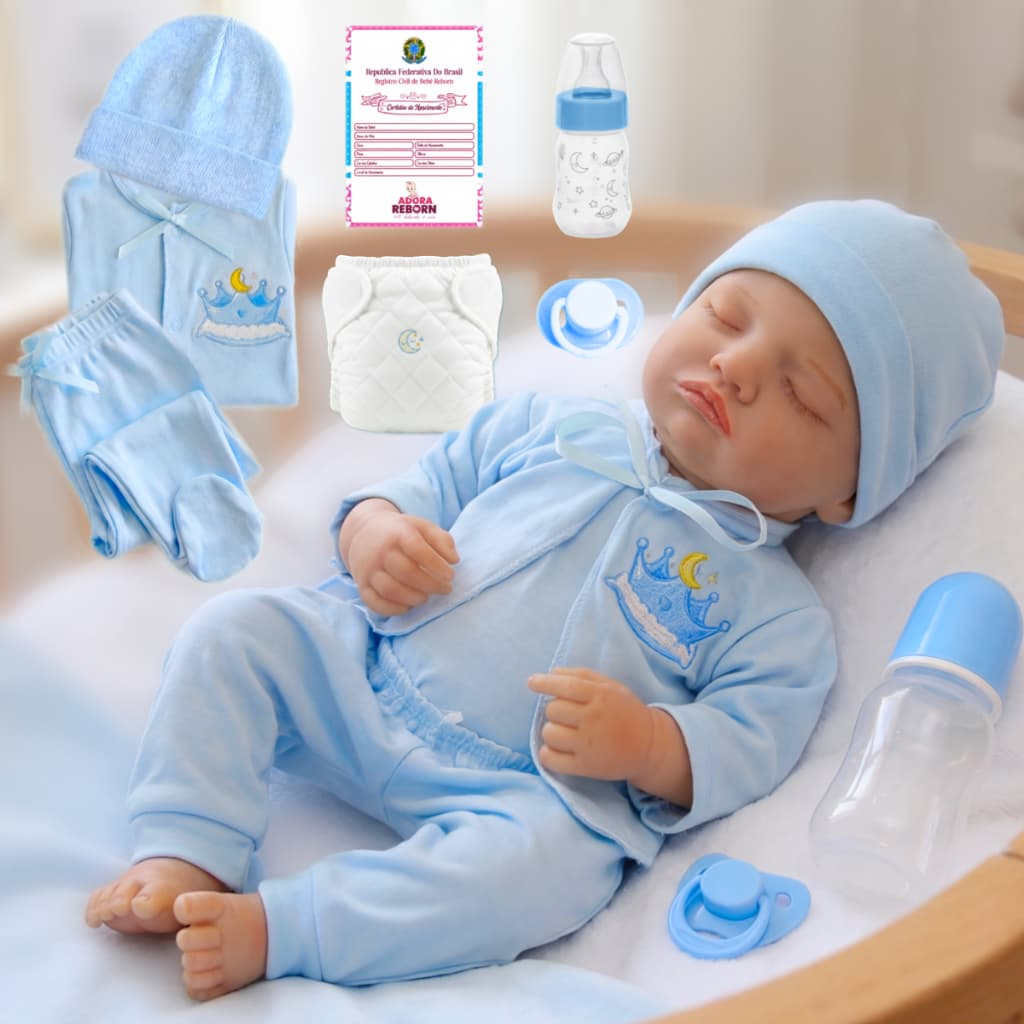 Bebê Boneco Reborn Siliconado Rosali Boy Realista Pode dar Banho Em Promoção