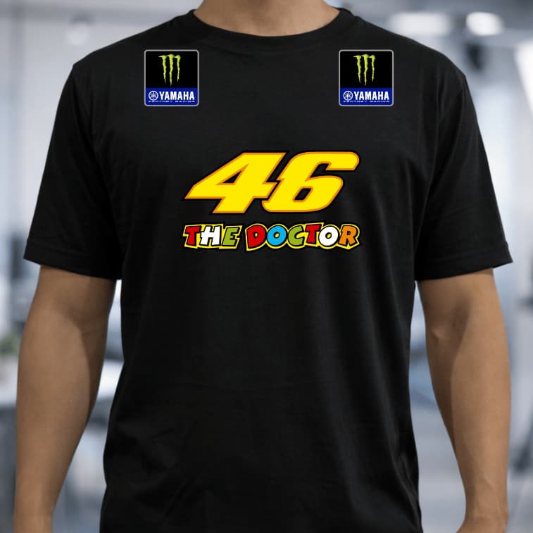Camiseta Masculina VR46 MotoGP Corrida Motos Velocidade The Doctor Streetwear Yamaha Dia a Dia