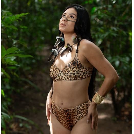 Biquíni Cintura Alta  Animal Print Onça - Tendência Verão 2026
