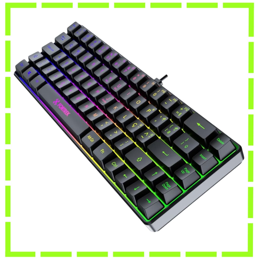 Teclado Gamer Fortrek Fearless 65 Compact Rainbow Membrana ABNT2