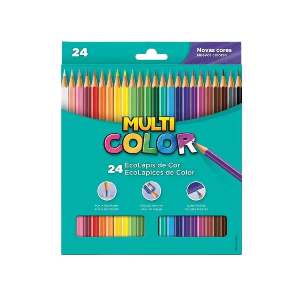 Kit 3 Caixas de Lapis De Cor 24 Cores Multicolor Faber Castell