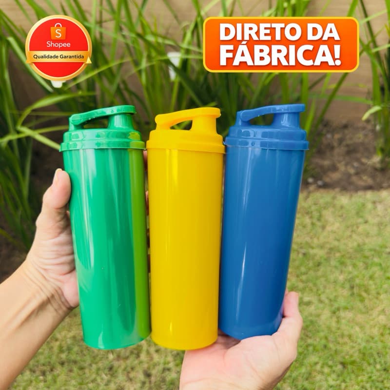 kit com 100 unidades de copo long drink com tampa squeeze 330ml