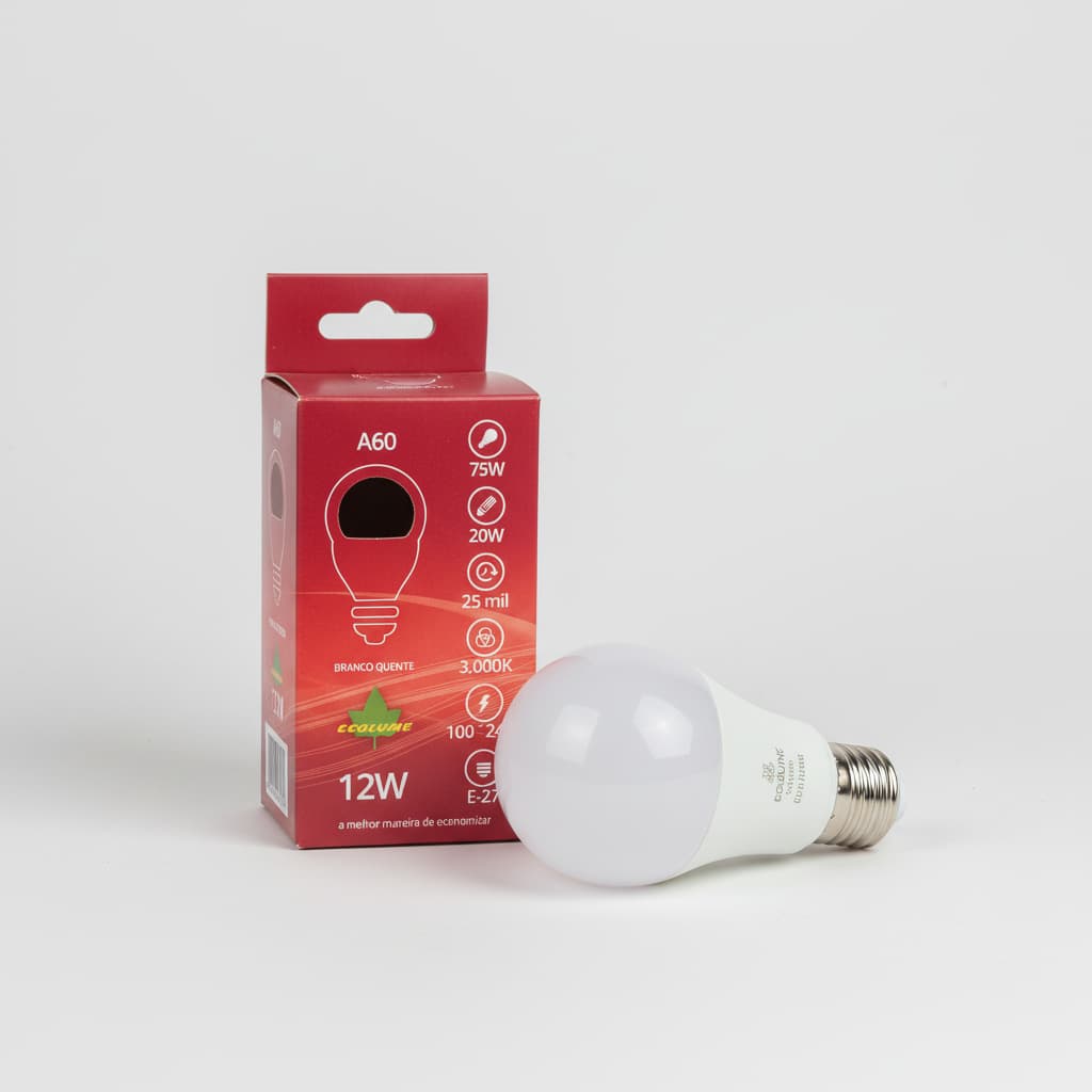 Lâmpada Led SMD A60 12W 100~240V 3000K