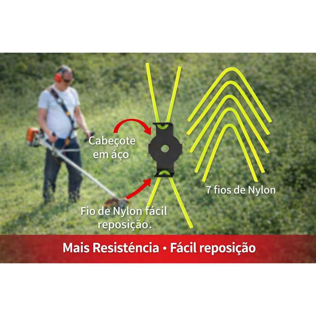 Cabeçote Aparador De Grama em aço Para Roçadeira Elétrica Roçadeira Bateria carretel Nylon