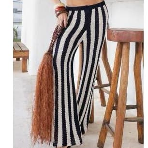 Calça de tricô modal  feminina Calça Pantalona Feminina Tricô Branca preta Elegante Larga Calça Longa Feminina