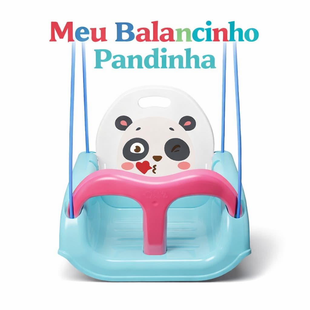 Balanço Infantil Pandinha 30kg Balanco Cadeira 3 em 1 Plástico Criança Bebe