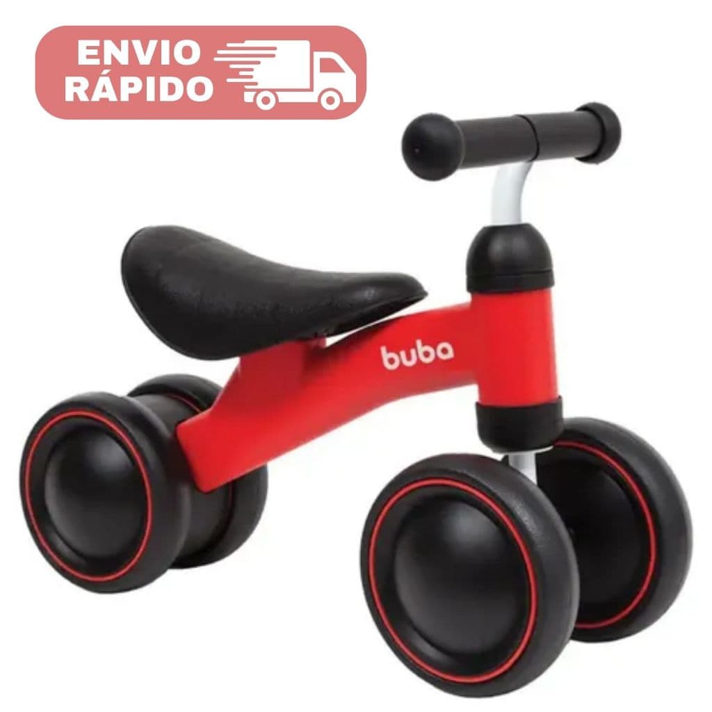 Bicicleta Equilíbrio Infantil Sem Pedal Buba Bebê Andador 1 Ano Estimula Coordenação - VERMELHO