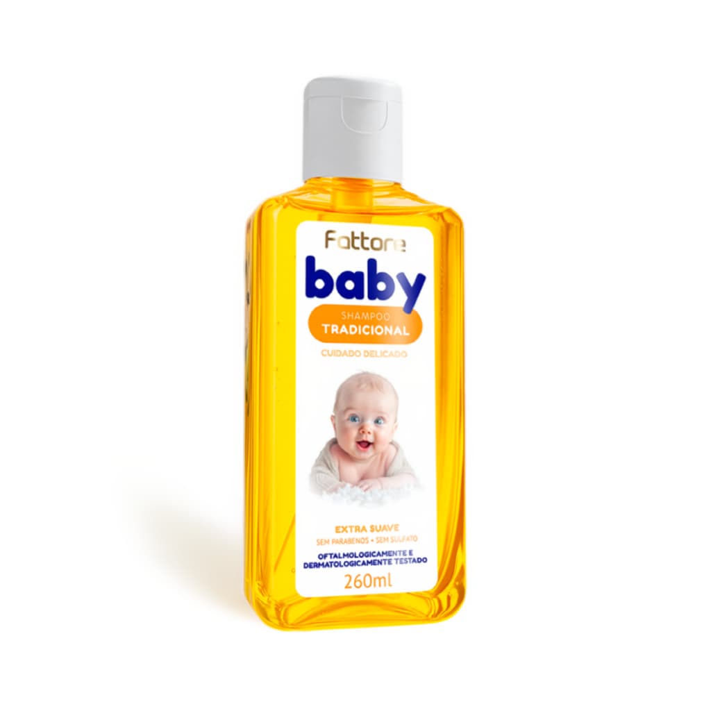 Shampoo 260ml Baby Infantil Cuidado Delicado Extra Suave Fattore