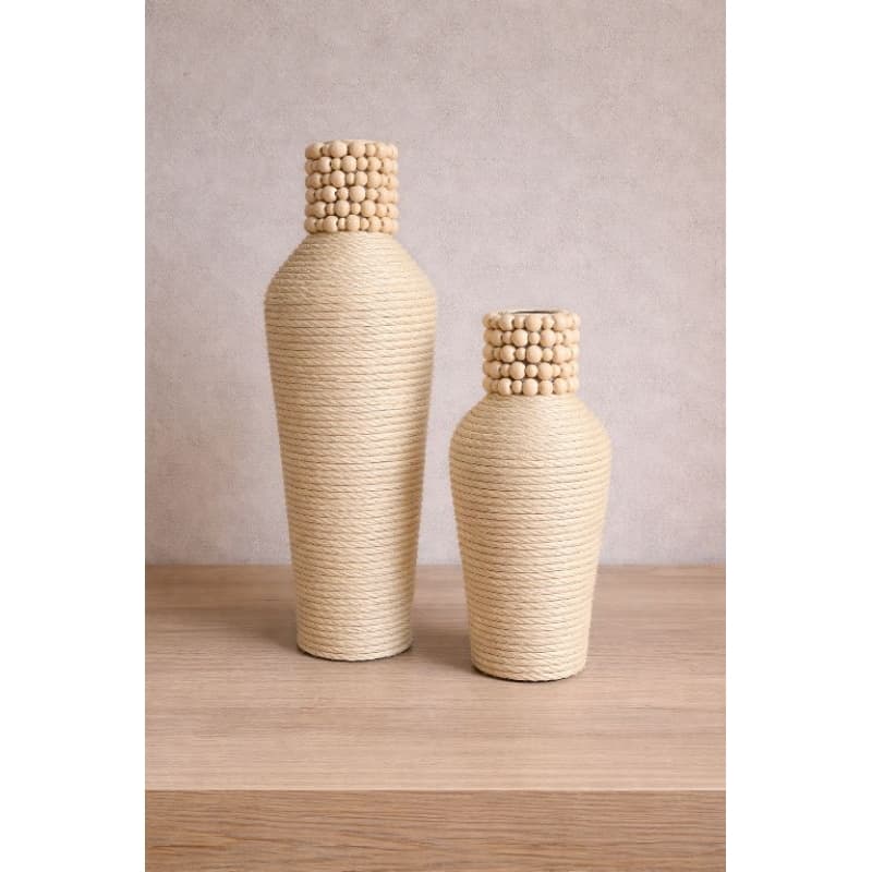 vasos naturais palha com pedrarias 2uni ,vasos Rústicos