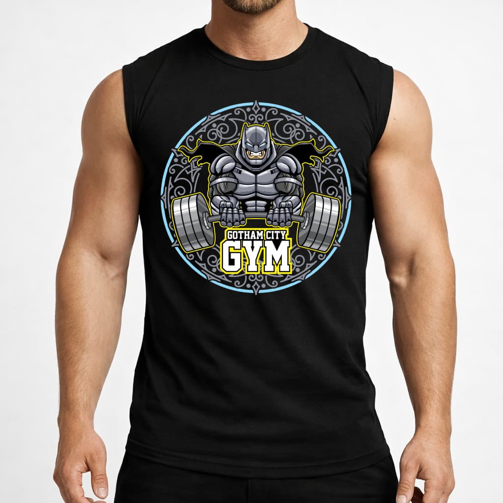 Camiseta Masculina Regata Machão Gym Academia Batman Crossfit Confotavel Basica