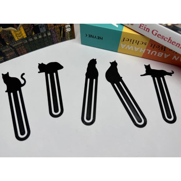 Kit 5 Marcador de Página Gato Fofo Livro Bíblia Planner Escolar Presente Criativo Personalizado