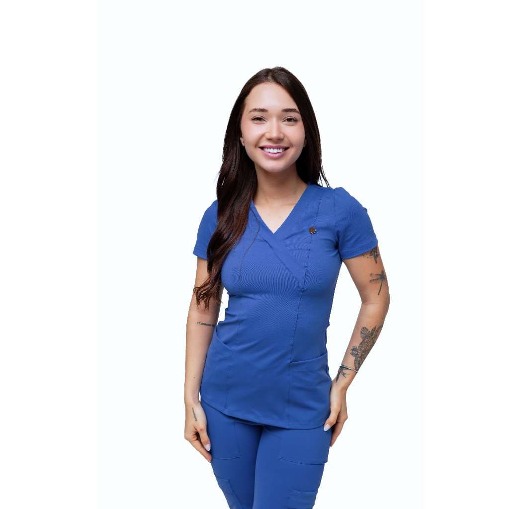 Conjunto Scrub Pijama Cirúrgico Verona Azul Bic Toque geladinho