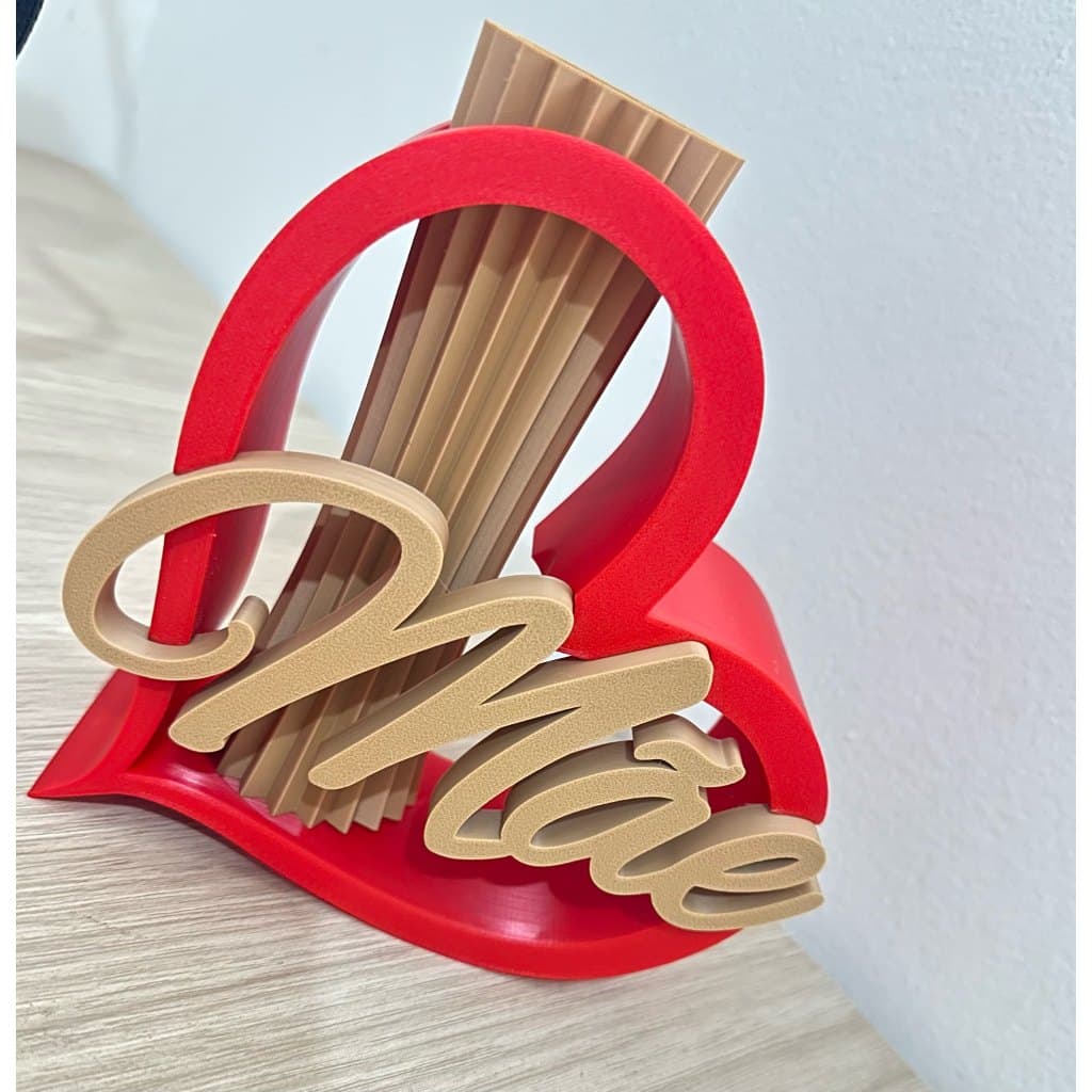 Escultura Coração Mãe 145mm 3d Decorativo Luxo