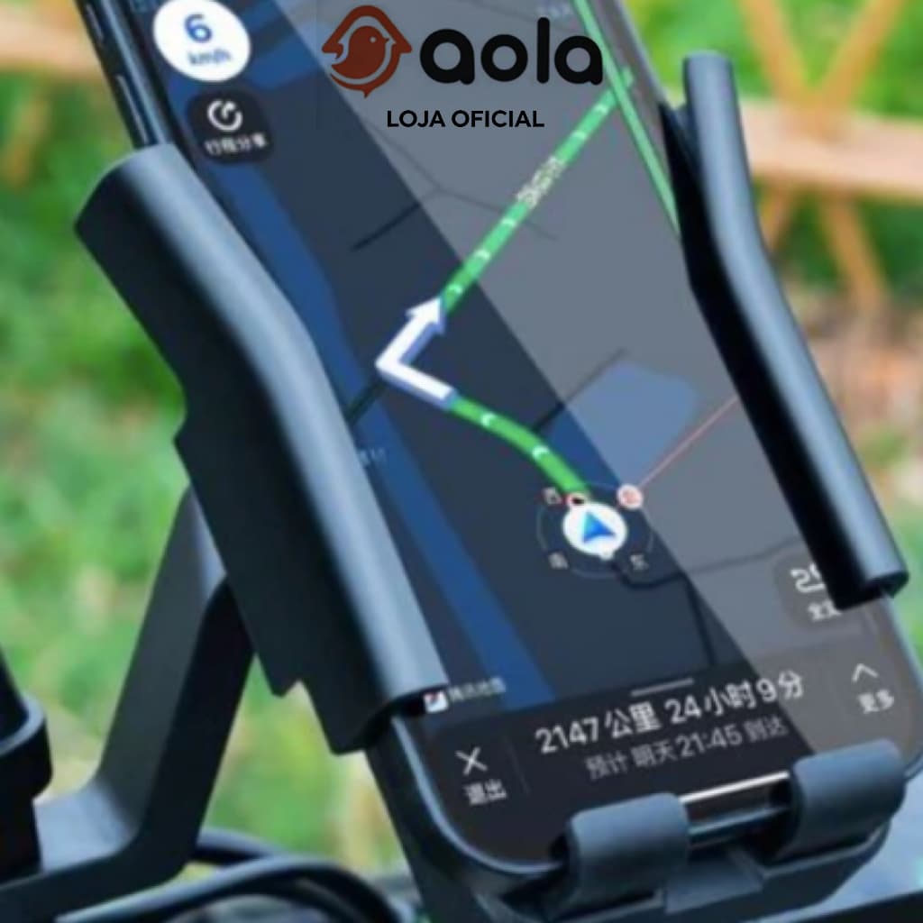 Suporte Universal de Moto Para Celular Com USB Para Carregar Celular Fixação Forte