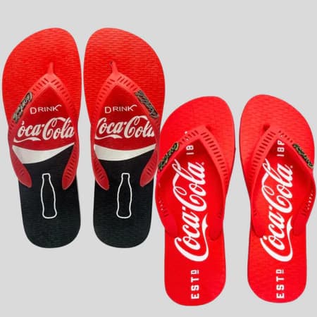 Kit 2 Pares Chinelo Coca Cola Casual Antiderrapante