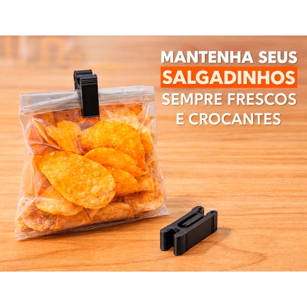 Clipes Fechar Embalagens Kit 4 Unidades Mantém Crocância Organizador de Cozinha Pregador de sacos